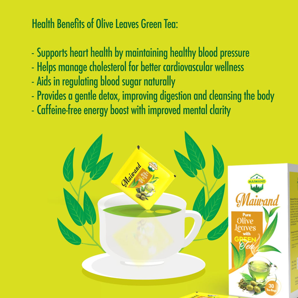 Pure Olive Leaves With Green Tea