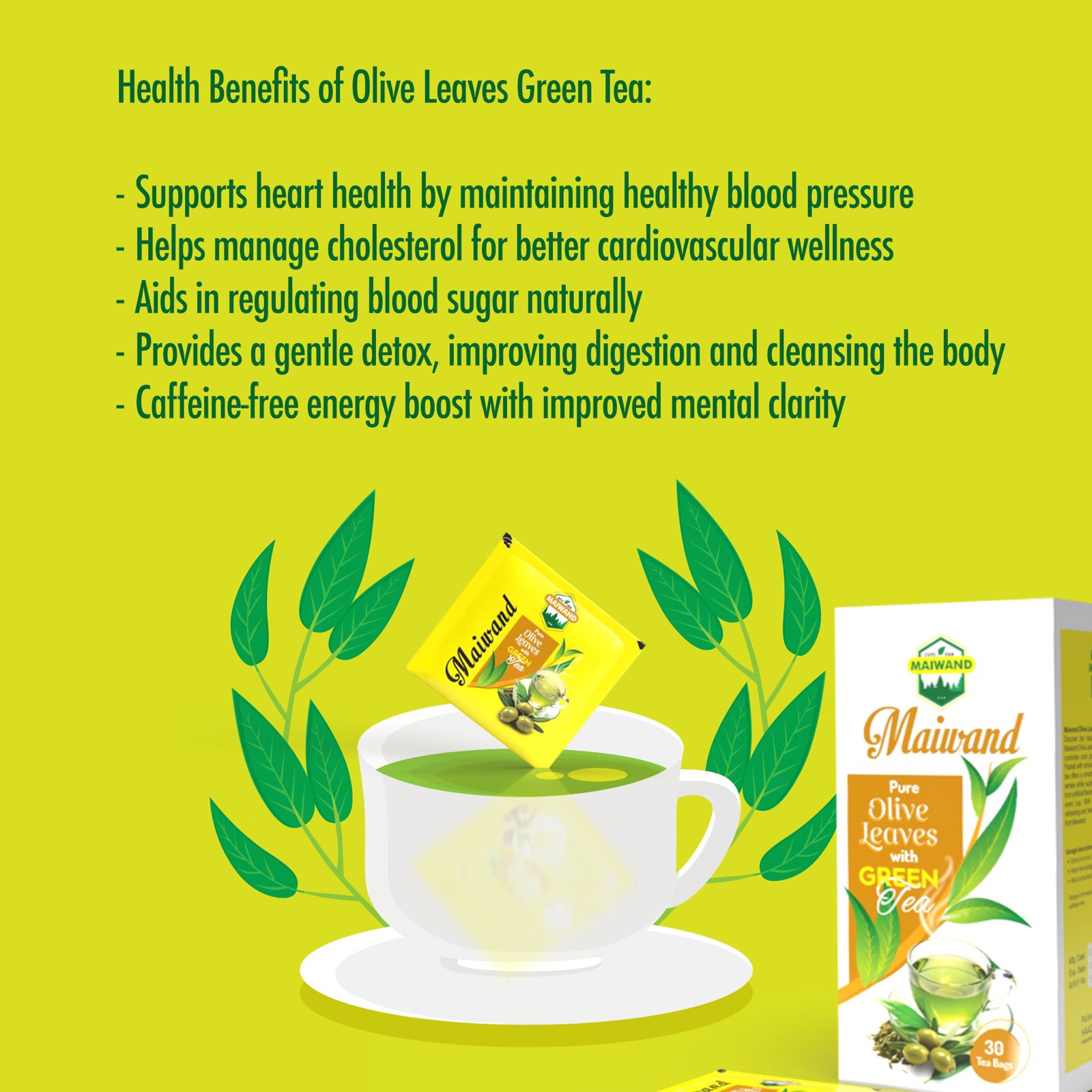 Pure Olive Leaves With Green Tea